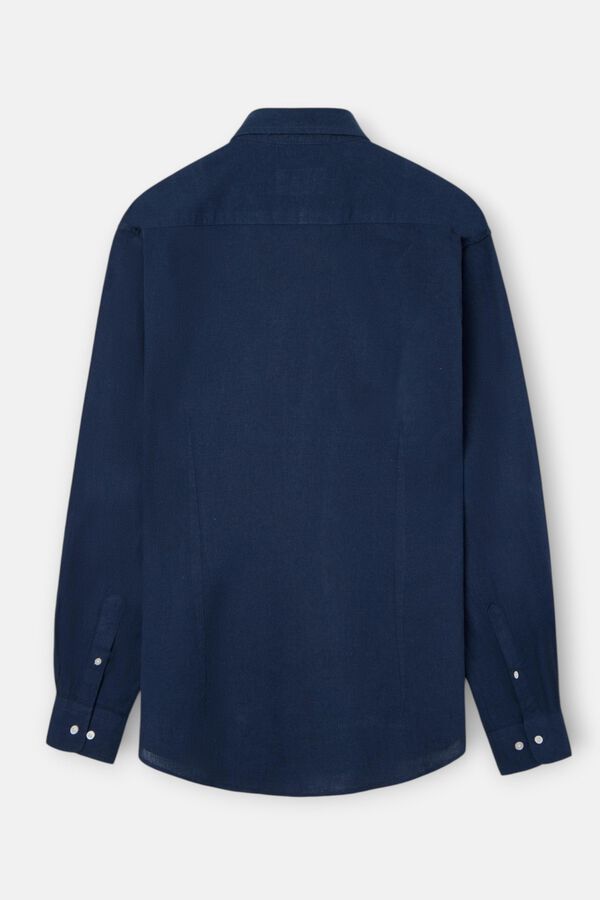 Silbon Camisa sport em linho Azul