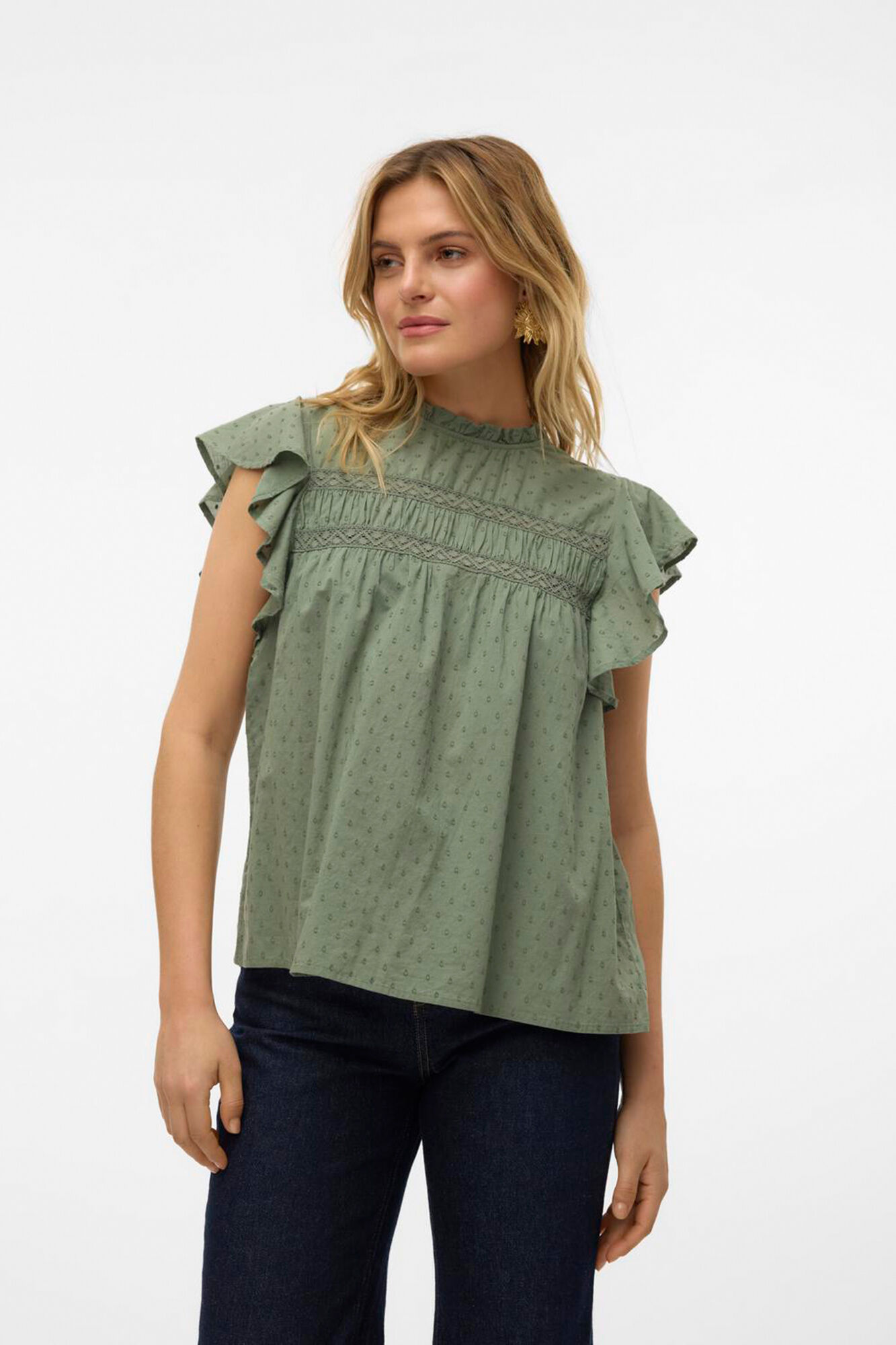 Top plumeti volantes Blusas de mujer Cortefiel