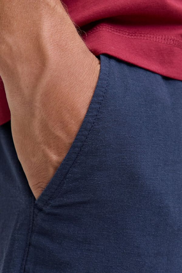 Jack & Jones Bermuda regular fit em linho Azul