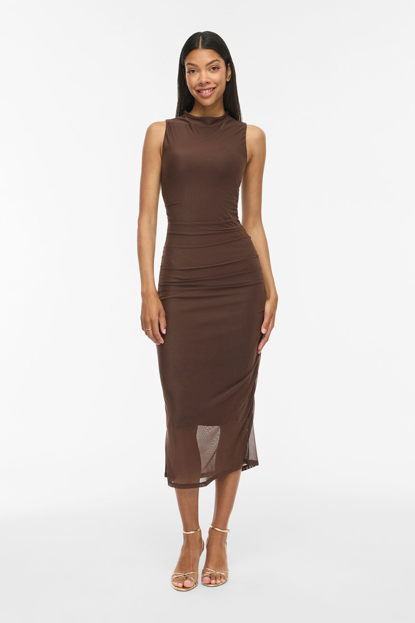 Vila Vestido midi drapeado
