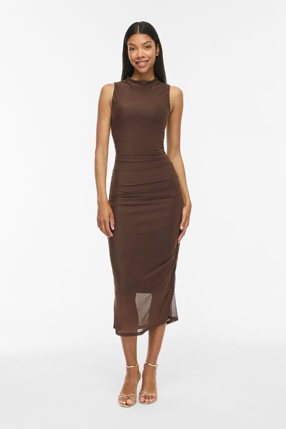 Vestido midi drapeado