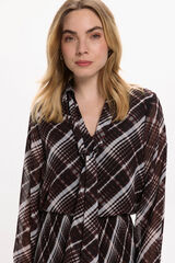 Vila Blusa de chiffon com laçada Multicolorido