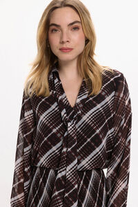 Vila Blusa de chiffon com laçada