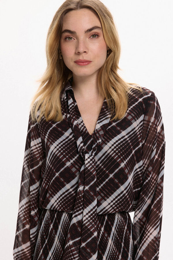 Vila Blusa de chiffon com laçada Multicolorido