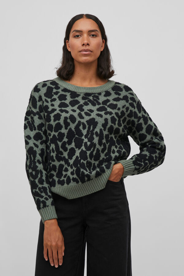 Vila Jersey animal print Verde