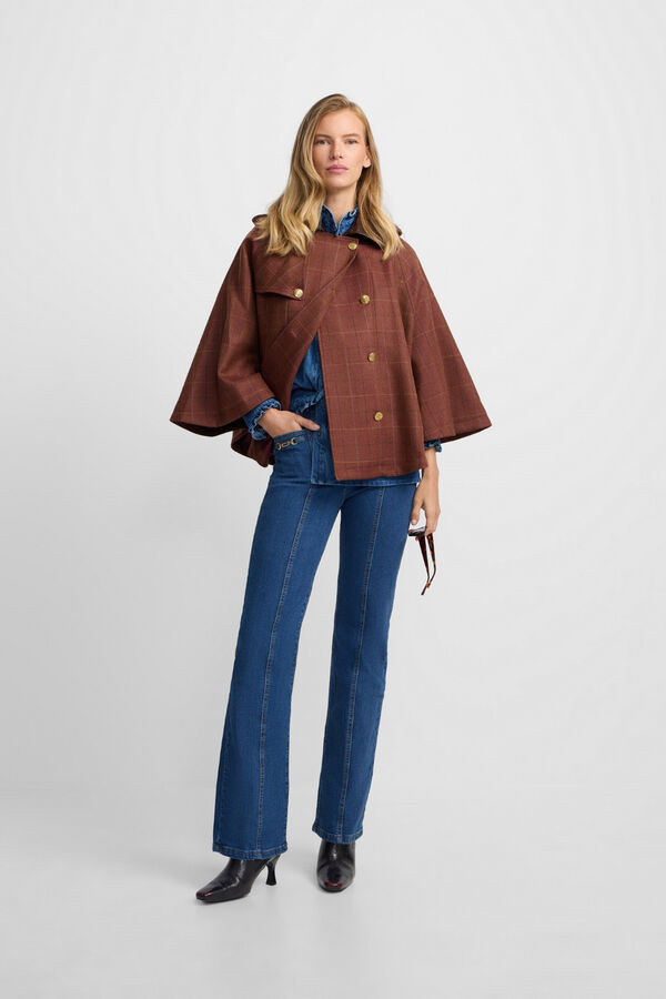 Silbon Camada com detalhes em couro xadrez Castanho