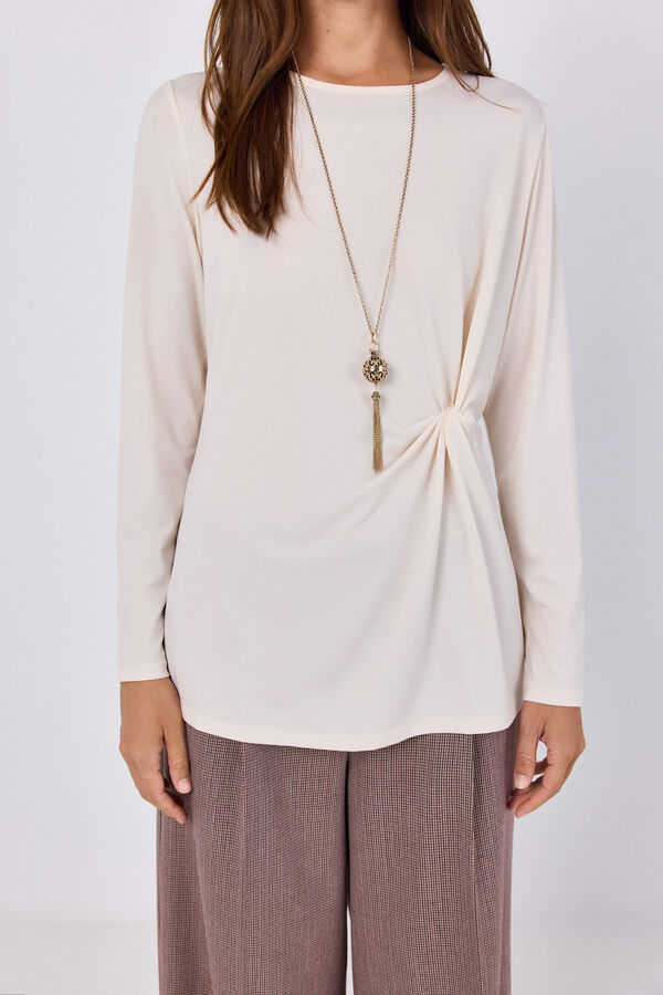 Cortefiel Knot top Ivory
