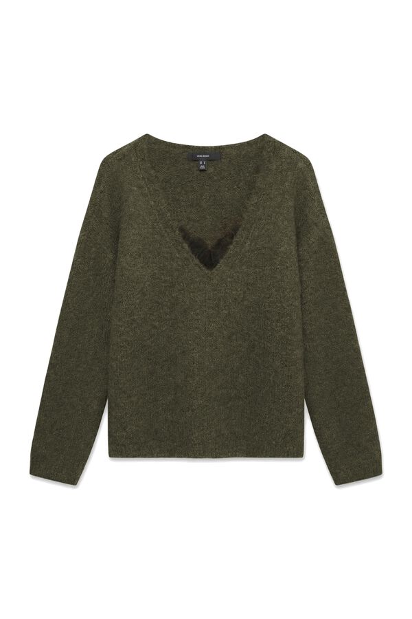 Vero Moda Camisola gola em bico com renda Verde