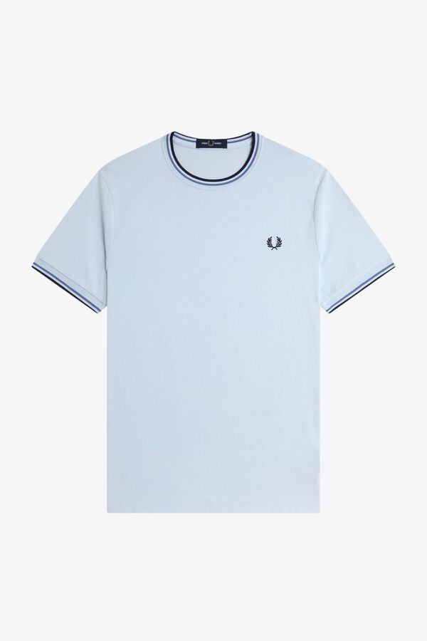 Fred Perry T-shirt with two-stripe trim Blue