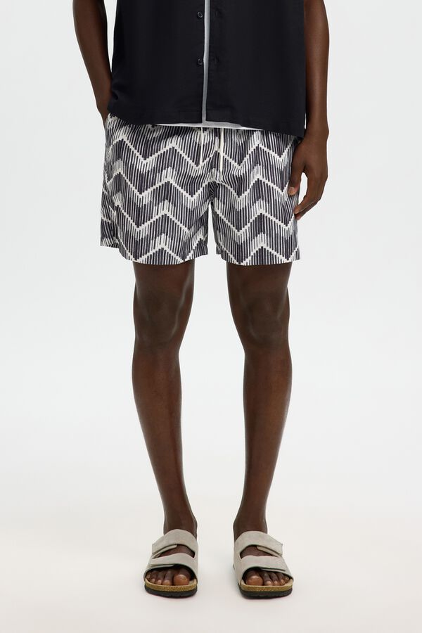 Selected Fato de banho liso Cinzento