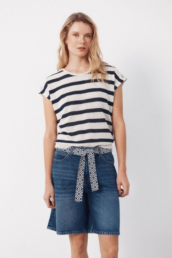 Cortefiel Denim Bermuda shorts Blue
