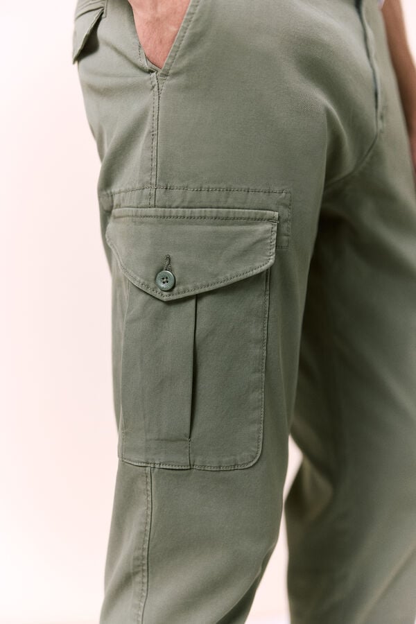 OOTO Slim fit cargo trousers Kaki