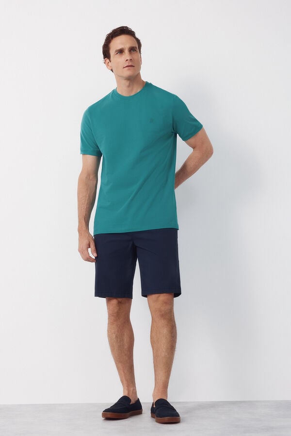 Cortefiel Piqu&eacute; basic T-shirt Green