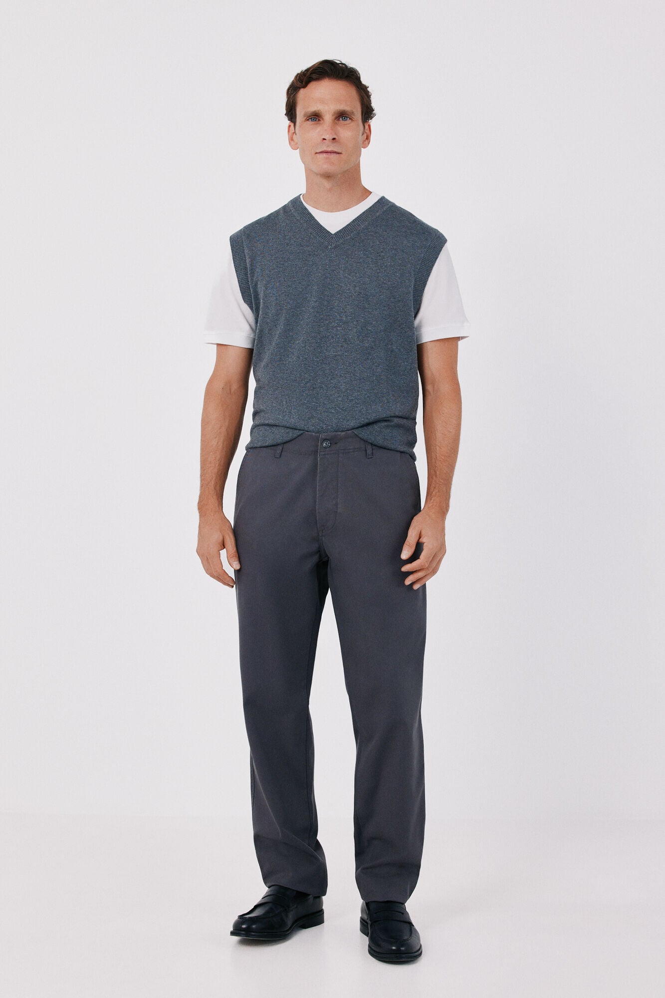 Cortefiel V-neck cotton cashmere knit gilet