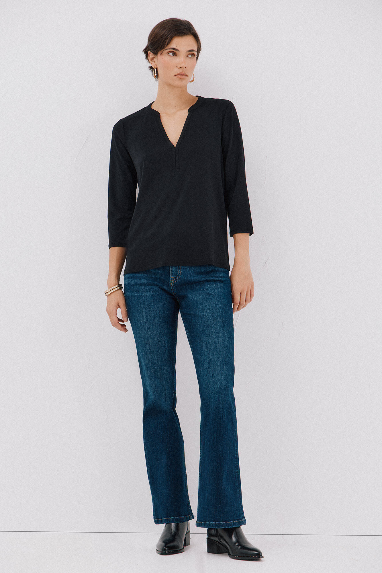 Cortefiel Basic mandarin neckline -shirt
