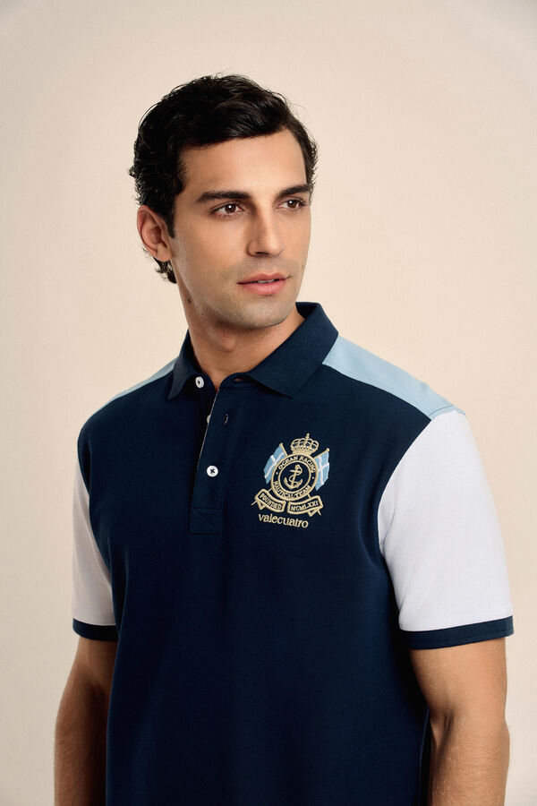 Valecuatro Camisa polo tricolor Azul