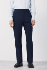 Cortefiel Linen blend coordinated trousers Navy