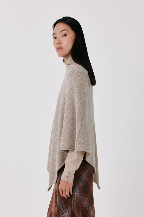 Cortefiel Soft touch poncho Beige