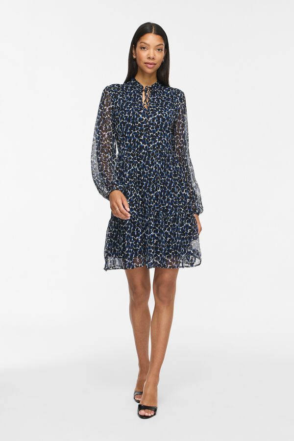 Vila Vestido curto de gaze Azul