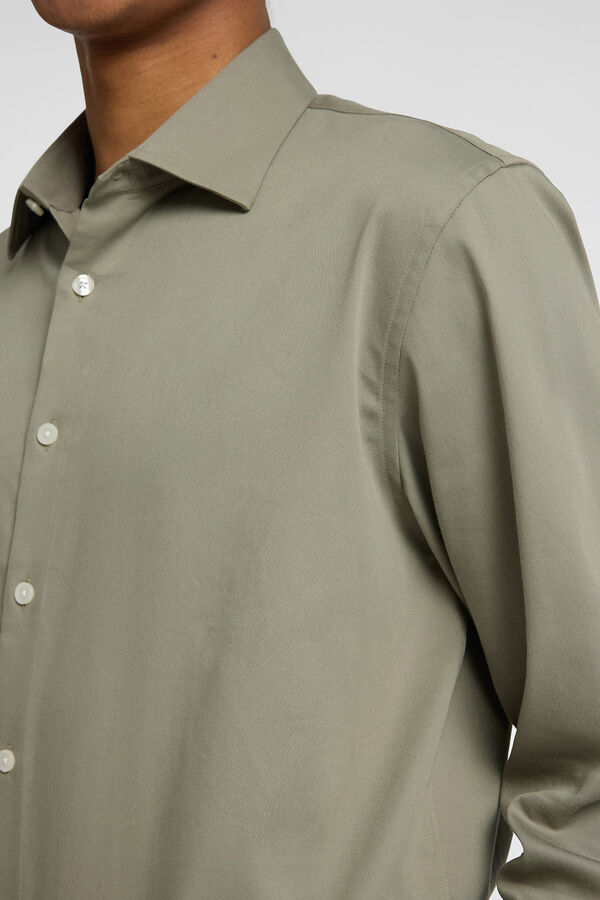 Selected Camisa social slim fit Cinzento