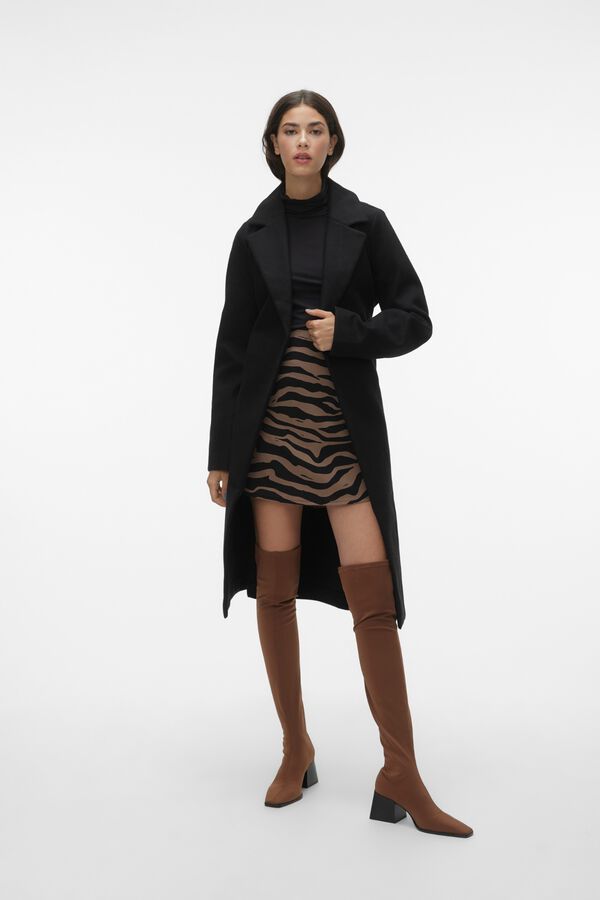 Vero Moda Sobretudo comprido com aba Preto
