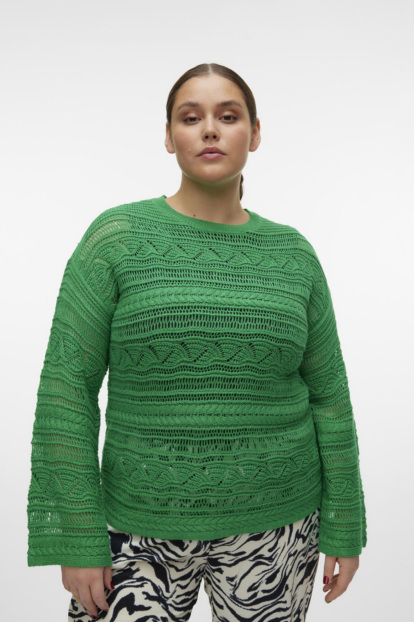 Plus size openwork jumper Women s jumpers and cardigans Cortefiel