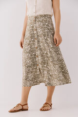 Cortefiel Midi circle skirt Printed green