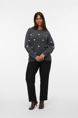 Vero Moda Curve Camisola plus size com gola redonda Cinzento