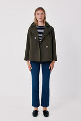 Cortefiel Short flared trench Green
