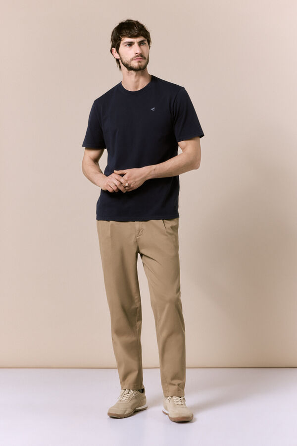 OOTO T-shirt b&aacute;sica lavada Azul