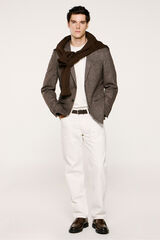 Selected Blazer de lã slim fit Castanho