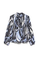 Vero Moda Blusa estampada com la&ccedil;ada Azul