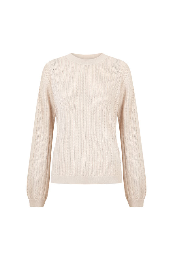 Cortefiel Textured crew neck jumper Nude
