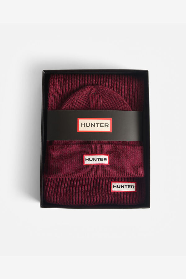 Hunter Conjunto de bon&eacute; e cachecol Vermelho