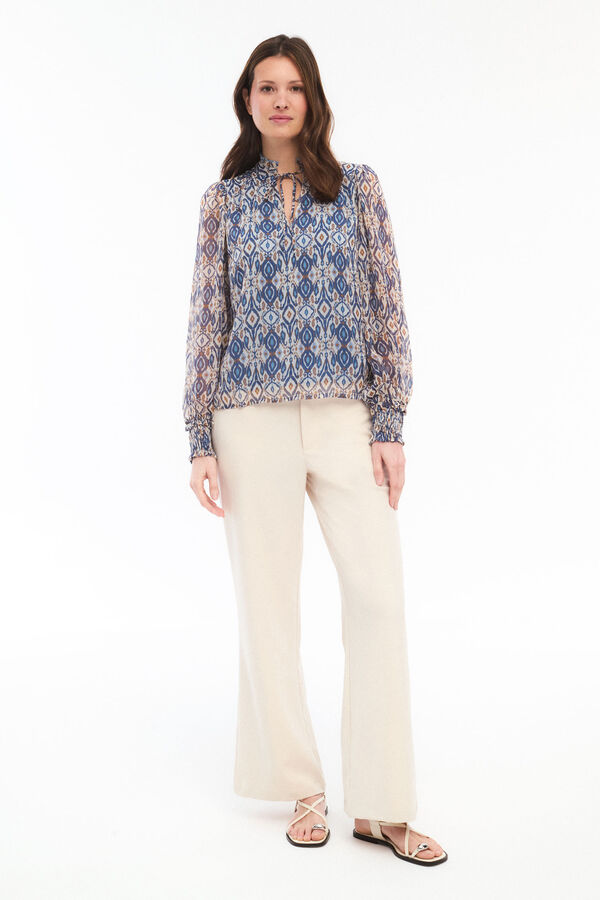 Vila Printed long-sleeved blouse Cinzento