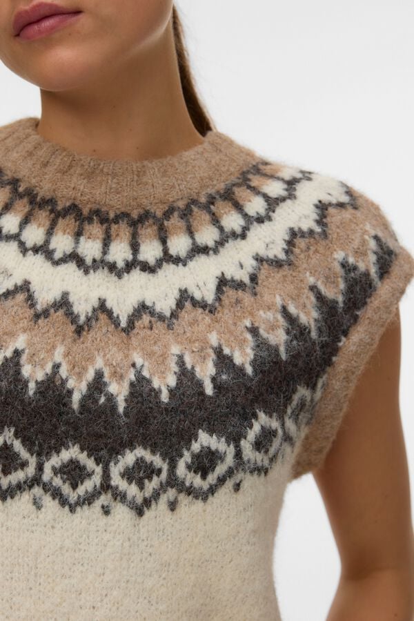Vero Moda Greca knit gilet Beige