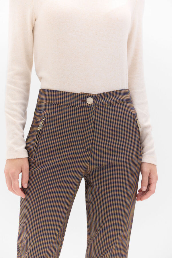 Cortefiel Skinny stretch trousers Printed brown