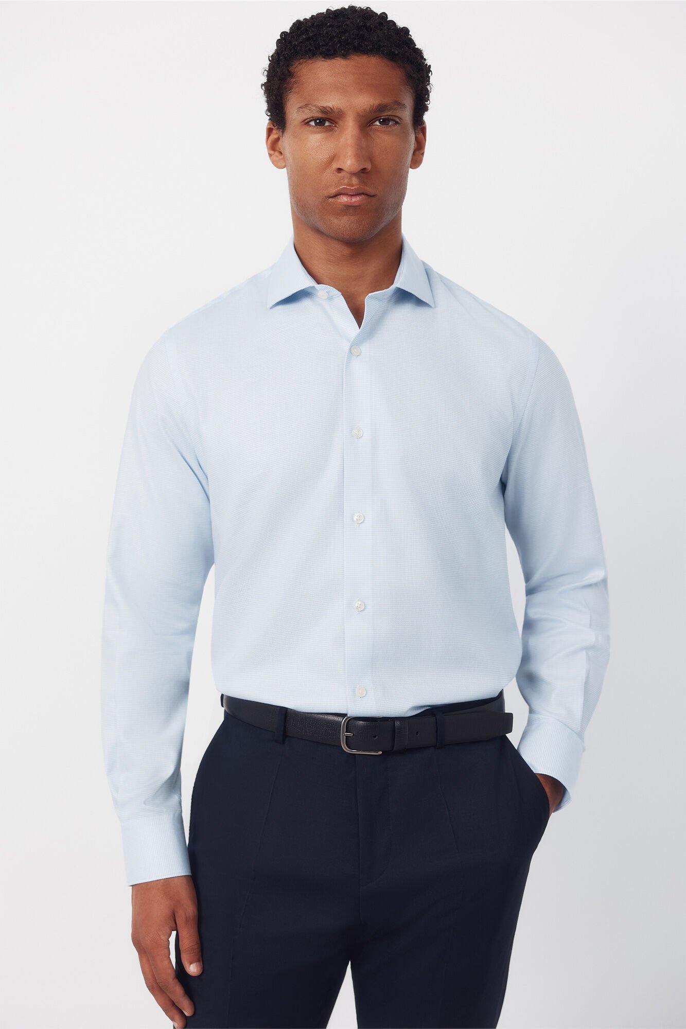 Cortefiel Camisa social pied-de-poule de ferro f&aacute;cil