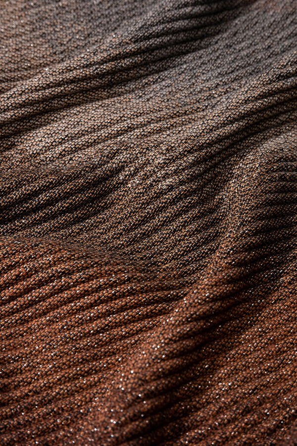 Vilanova Manta de cachecol plissado estampado Castanho