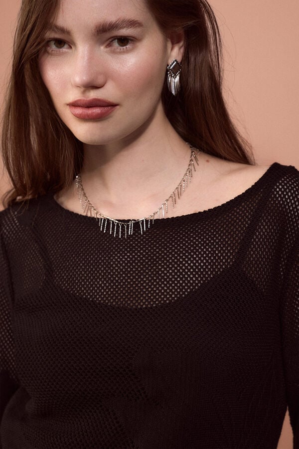 Slowlove Vestido punto Negro