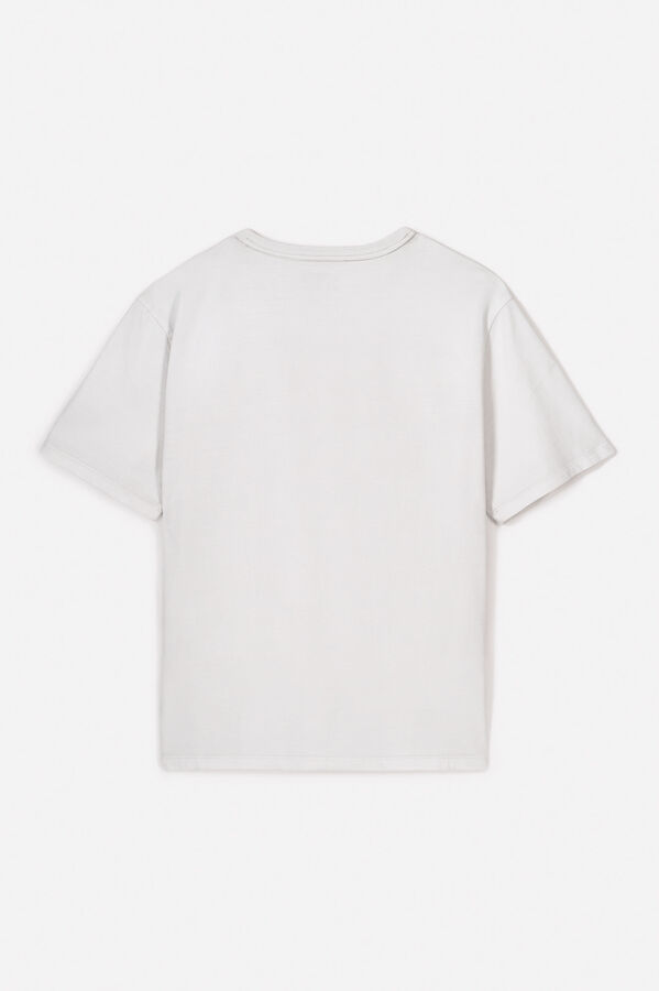 OOTO Camiseta básica con bordado avión OOTO Gris
