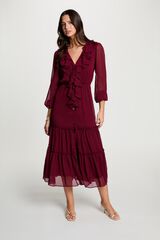 Morgan Fluid long dress Maroon