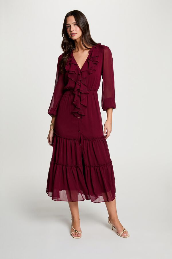 Morgan Fluid long dress Maroon
