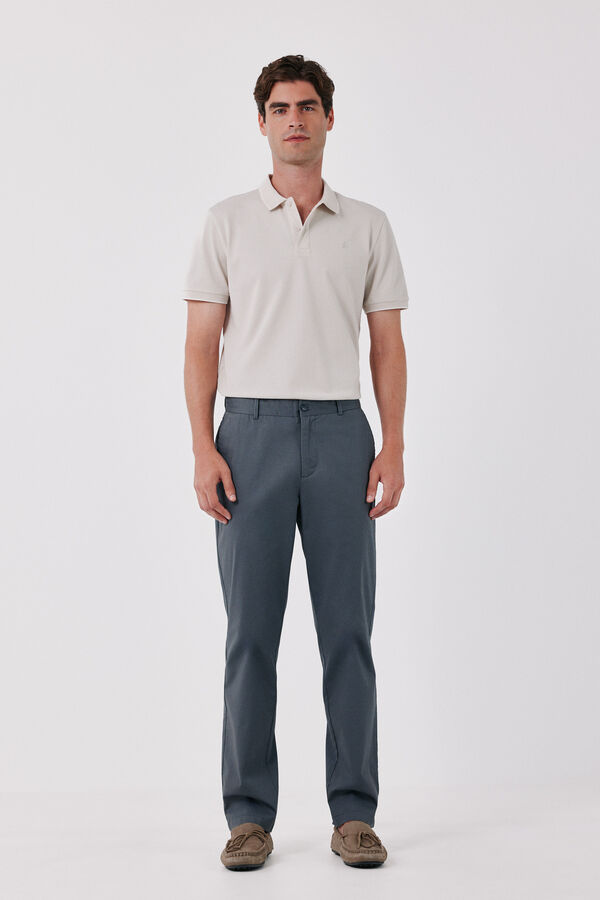 Cortefiel Print regular chinos Dark grey