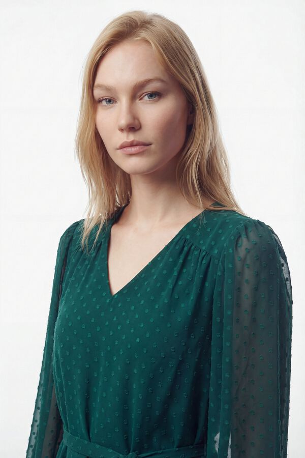 Vila Vestido curto plumeti Verde