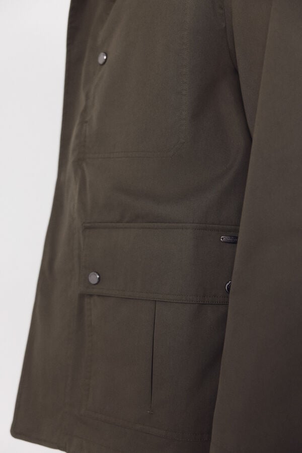 Cortefiel Short hooded parka Kaki