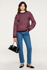 Selected Camisola de gola caixa de alpaca e lã Roxo