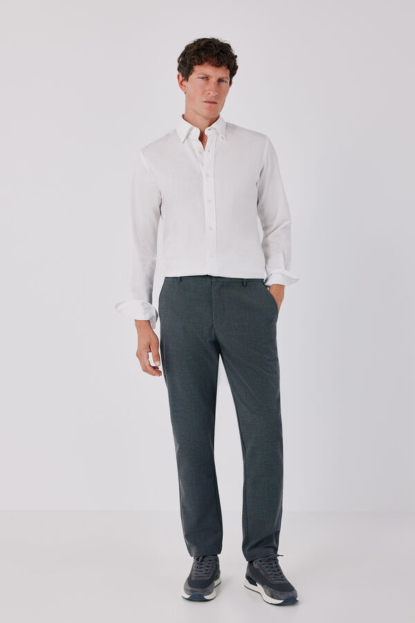 Cortefiel Cotton tencel shirt White