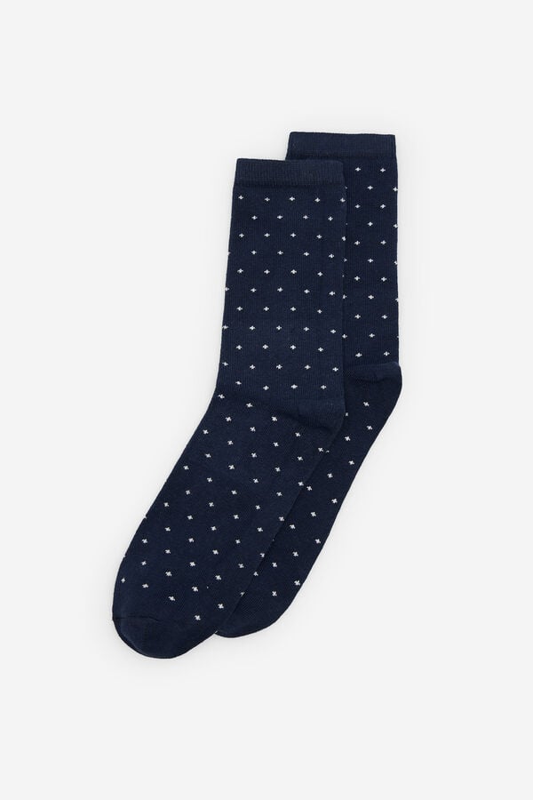 Cortefiel Long mini polka-dots sock Navy