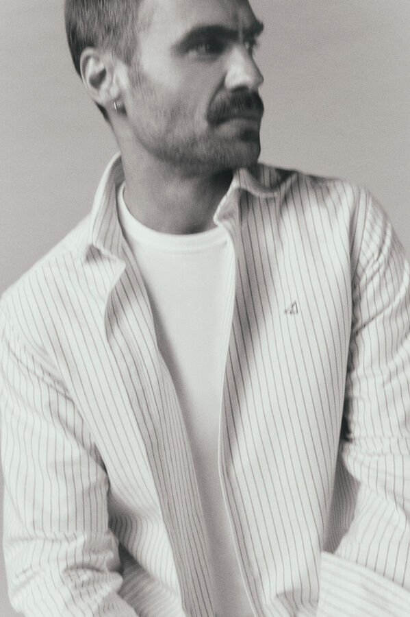 OOTO Camisa oxford rayas manga larga Verde